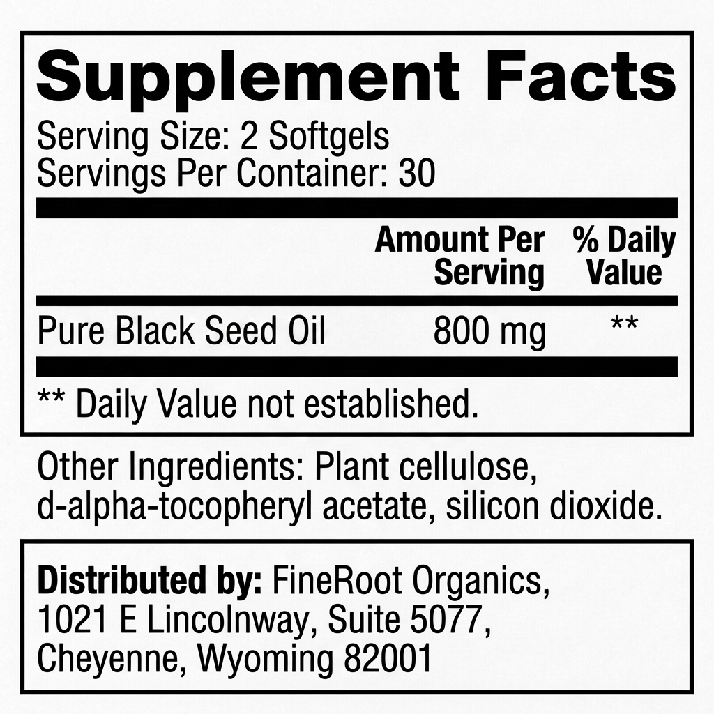 100% Pure Black Seed Oil Capsules